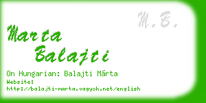 marta balajti business card
